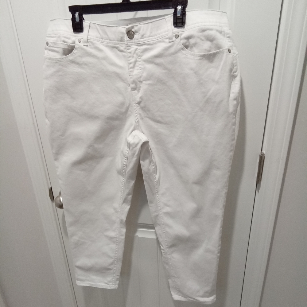 Est. 1946 Plus Size 20W Petite High Rise White Straight Leg Denim Jeans